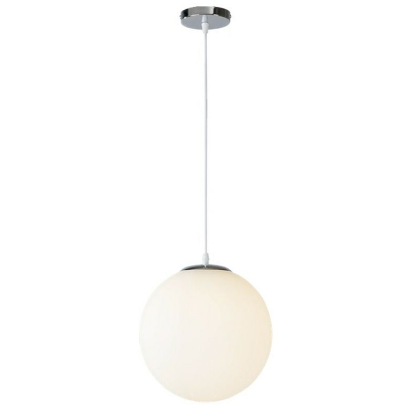 1 Light Ball Hanging Light Fixtures Modern Simple White Glass Ceiling Pendant for Clothing Store