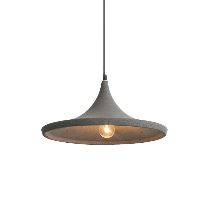 Cone Shade Pendant Lighting in Nordic Style Cement 1 Light Grey Hanging Ceiling Light