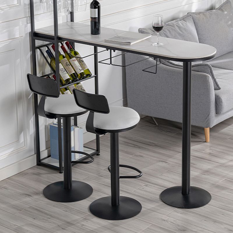 Adjustable Height Bar Stools Glam Dining Stools with Metal Base