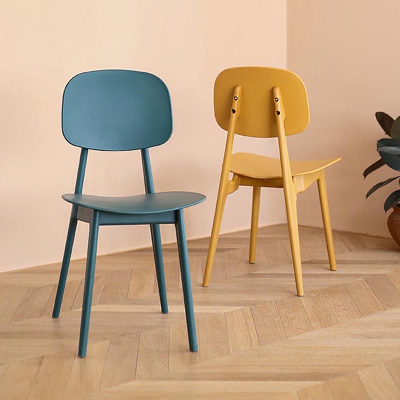 Contemporary Plastic Dining Chair Open Back Dining Side Furniture in Matte Finish for Home