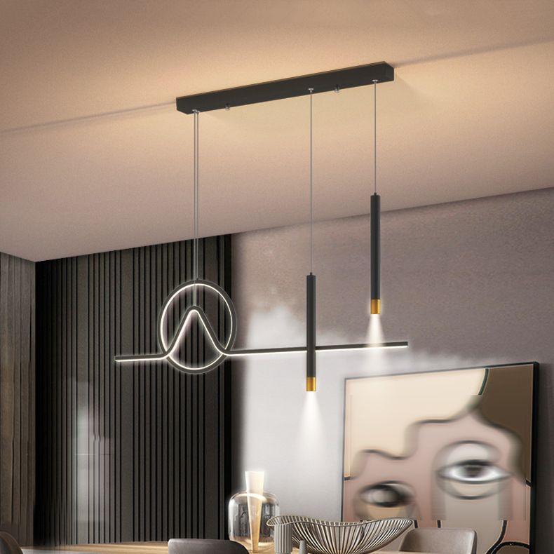 Multiple-Light Geometric Island Pendant Lights Modern Metal Island Pendant Lighting