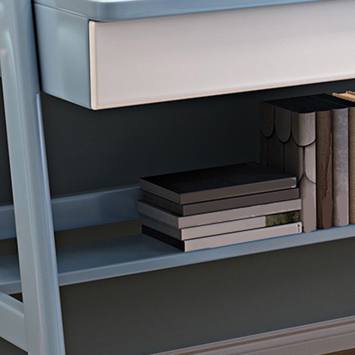 Contemporary Student Desk with Side Storage Hook in Solid Wood