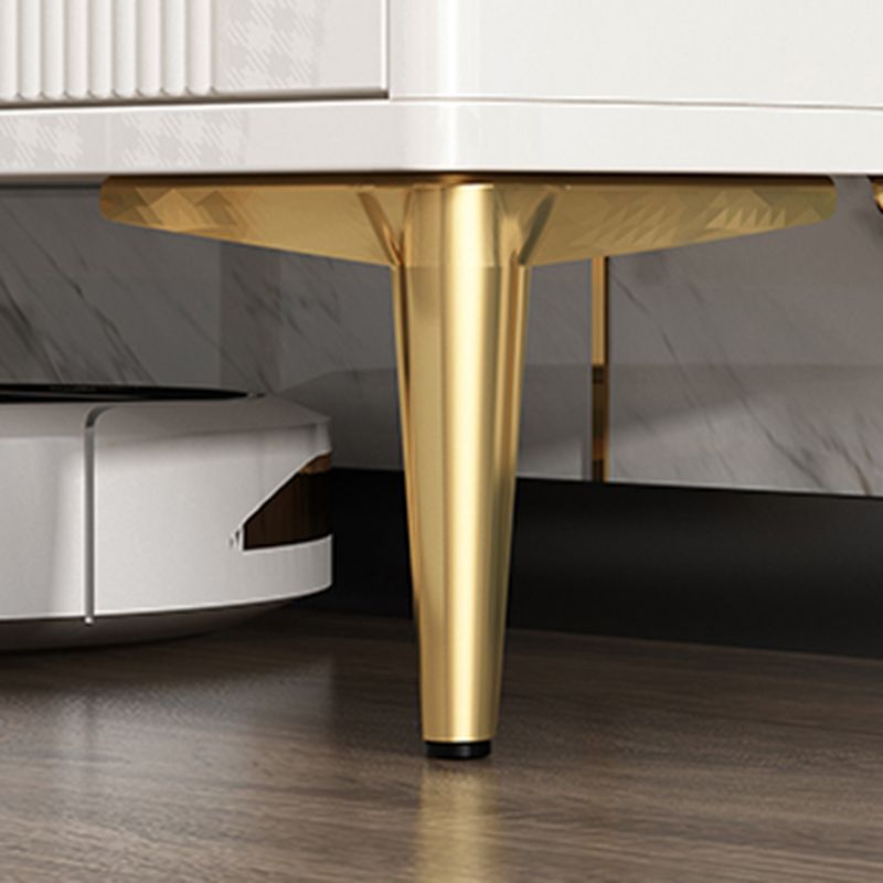 Contemporary Glam Stone Storage Chest Home Chest in White with Drawers