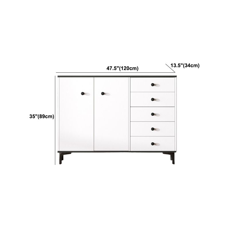 White Contemporary Glam Storage Chest Wood Chest with Metal Feet for Bedroom