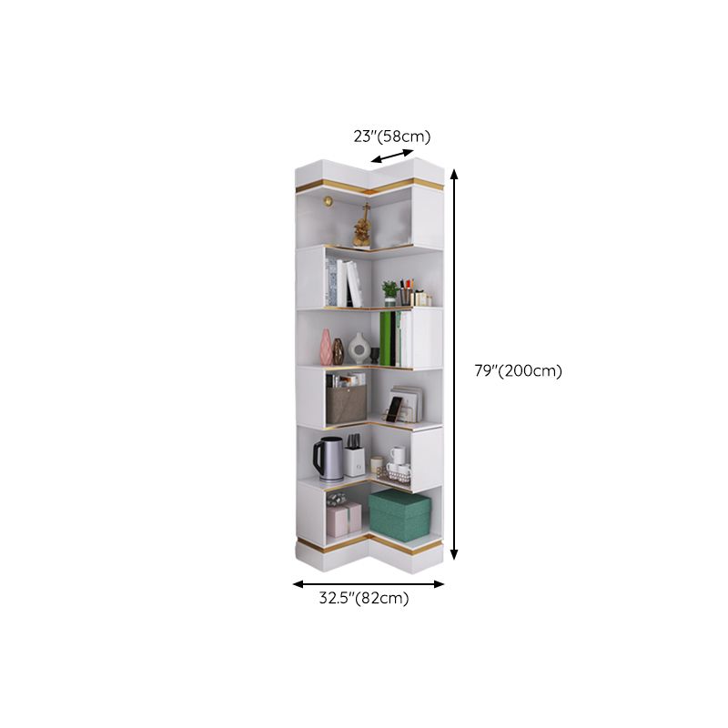 Standard Closed Back Bookshelf Glam Plastic Bookcase with Shelves