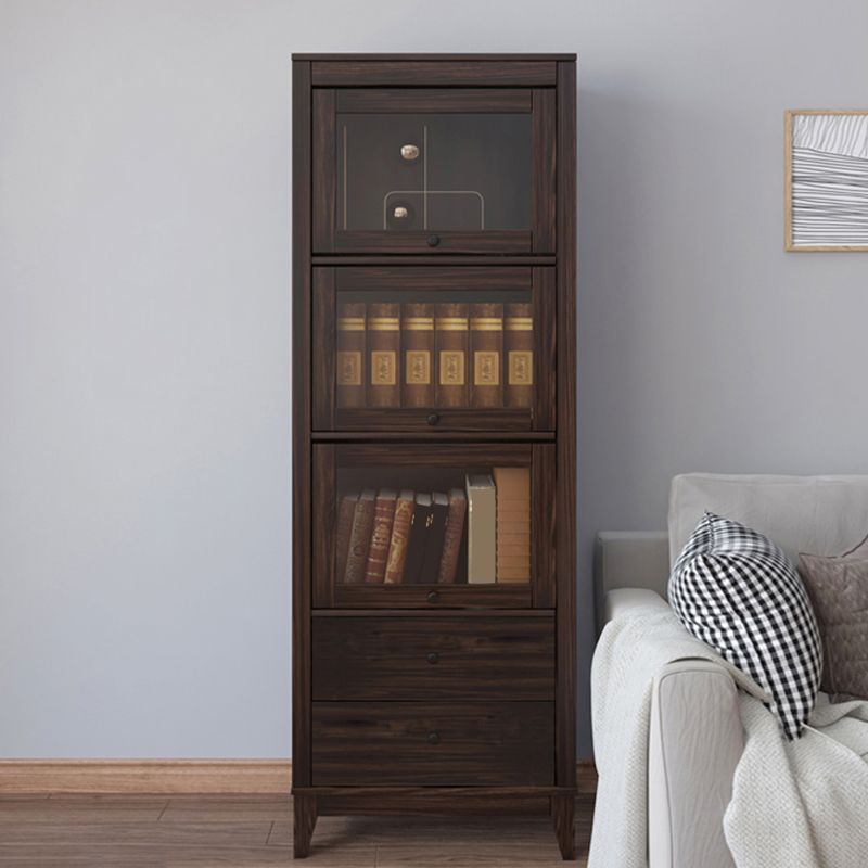 Mid-Century Modern Side Cabinet Square Accent Cabinet with Brown