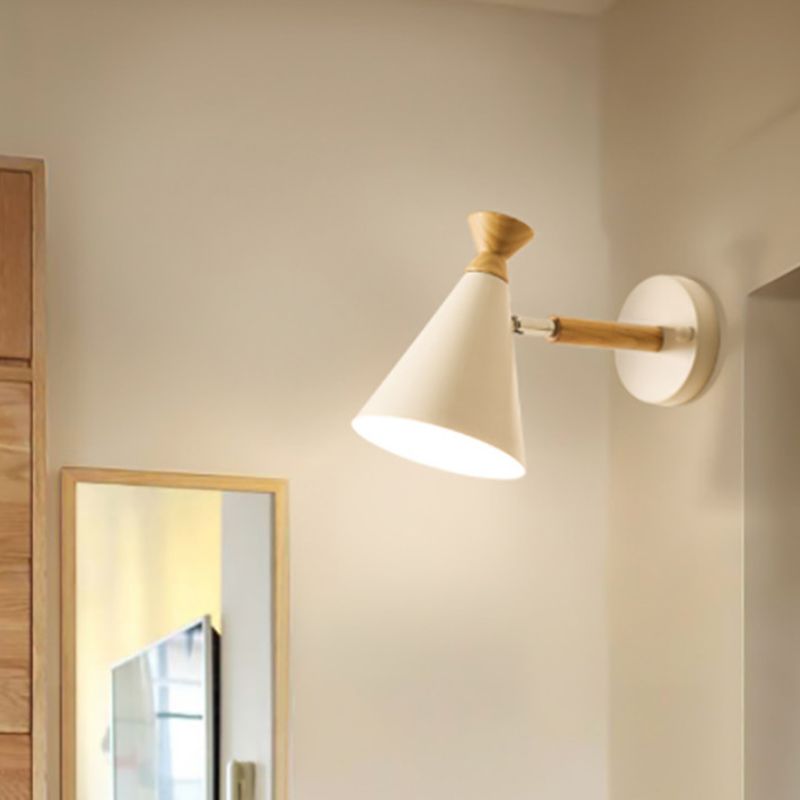Modernism Wood Wall Light Polish Finish Sconces Lighting for Living Room