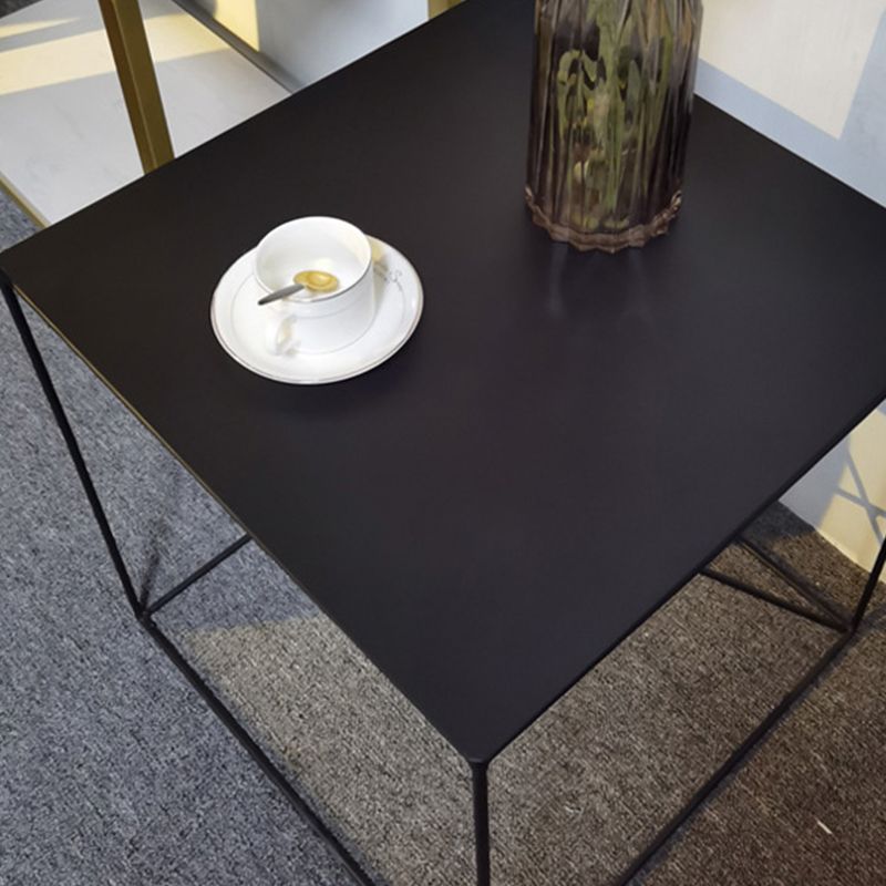 Metal Square Top Side Table 19.68" Tall Frame Base End Table with Magazine Holder
