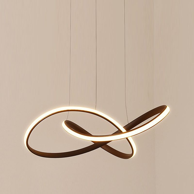 Linear Shape Metal Pendant Light Fixture Modern Style Single Light Hanging Light Fixture