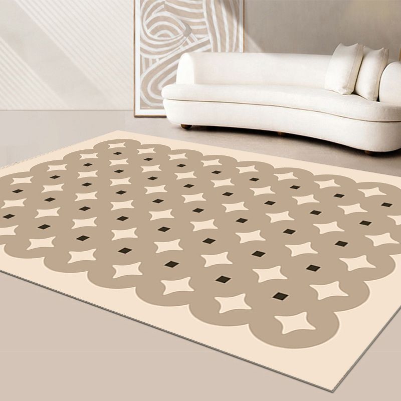 Green Casual Rug Polyester Color Piece Rug Stain Resistant Rug for Living Room