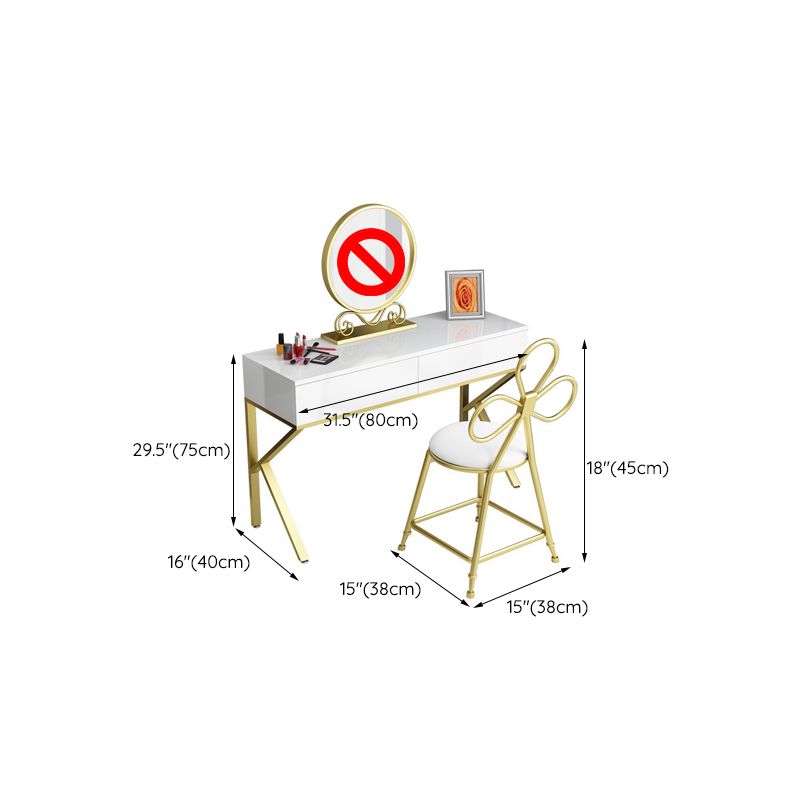 Glam Make-up Vanity 15.74" Wide Vanity Tables with 2 Storage Drawers