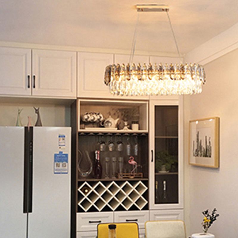 Crystal Dining Pendant Lamp Modern Kitchen Dining Room Crystal Hanging Lamp Fixture