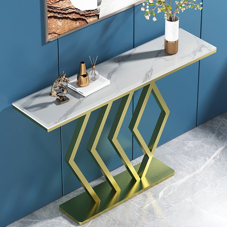 31.5-inch Tall Hall Console Table Glam Stone Accent Table with 1 Shelf
