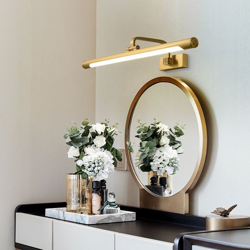 Metal Linear Shade Wall Sconce Modern Style 1 Light Mirror Wall Lighting Fixture