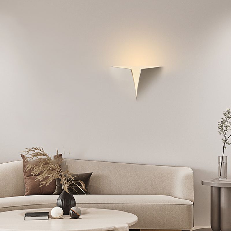 Contemporary Geometric Shape Wall Lamp Plaster Shade Wall Lighting for Living Room