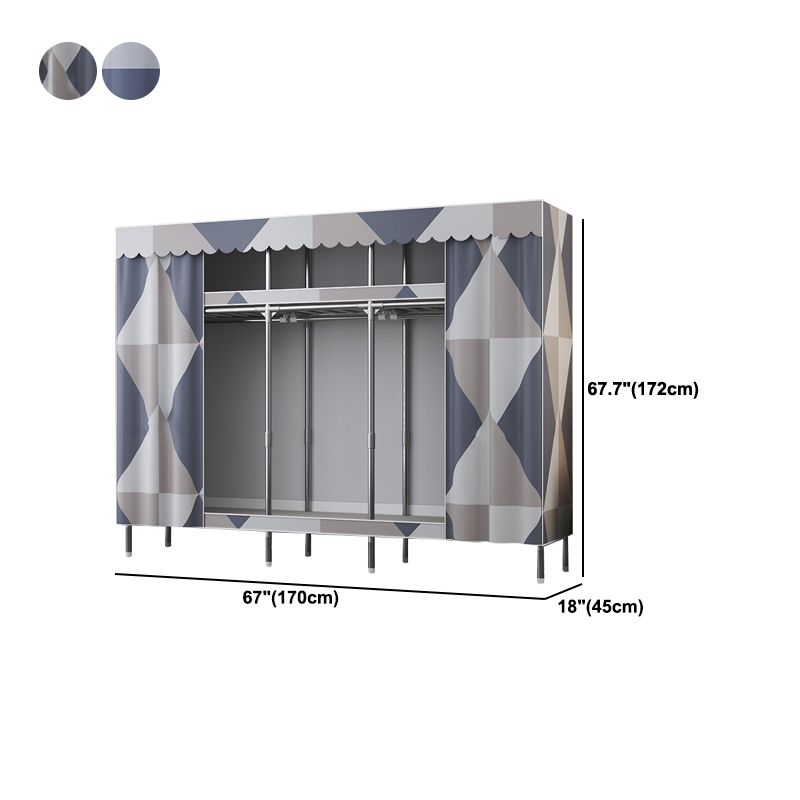 Modern Style Wardrobe Metal Wardrobe Closet with Garment Rod