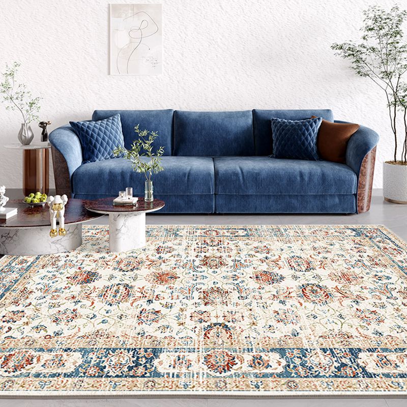 Polyster Tribal Printed Rug Boho-Chic Rectangle Rug Non-Slip Backing Living Room Carpet