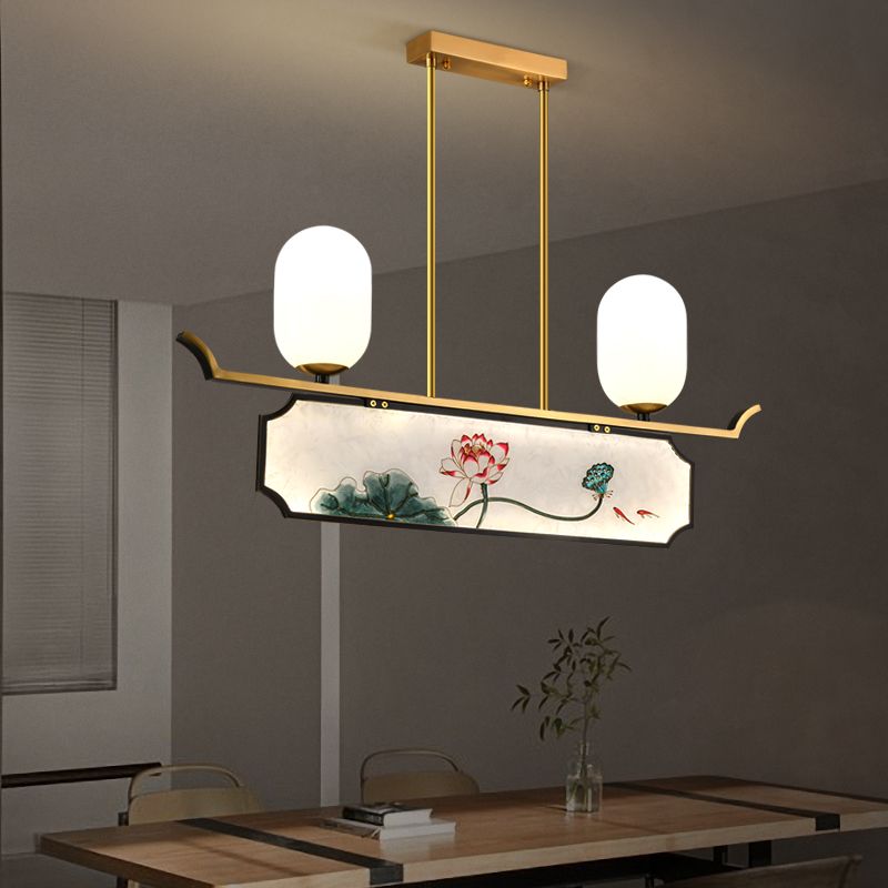 Accesorios de iluminación de la isla de cilindro modernos iluminación de vidrio