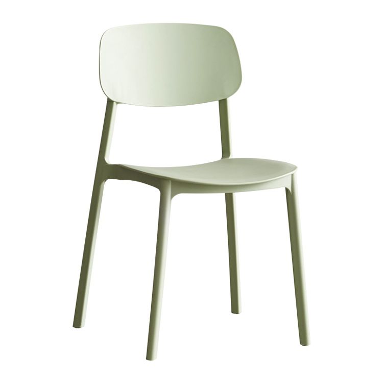 Scandinavian Stackable Armless Dining Chairs Plastic Open Back Side Chair (Set of 4)