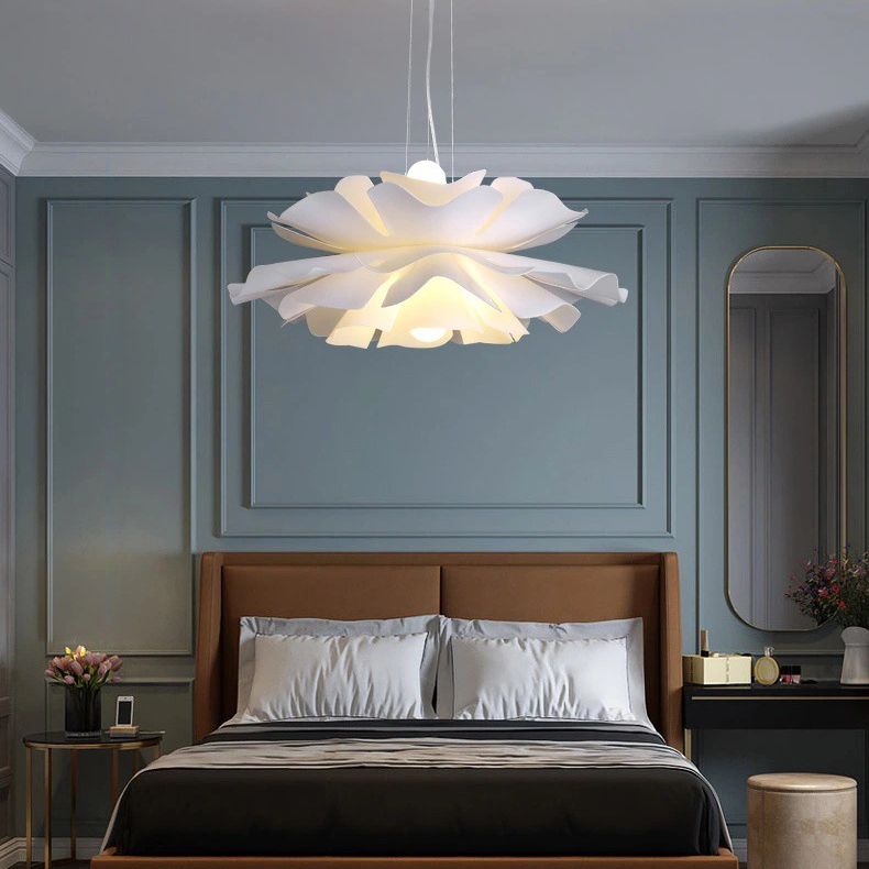 Modern Minimalist Style Blossoming Flower Hanging Pendant Lights Metal 2 Lights Pendant Light for Living Room