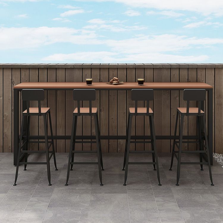 1/2/5 Pieces Modern Rectangular Pub Table Set Artificial Wooden Bistro Table Set