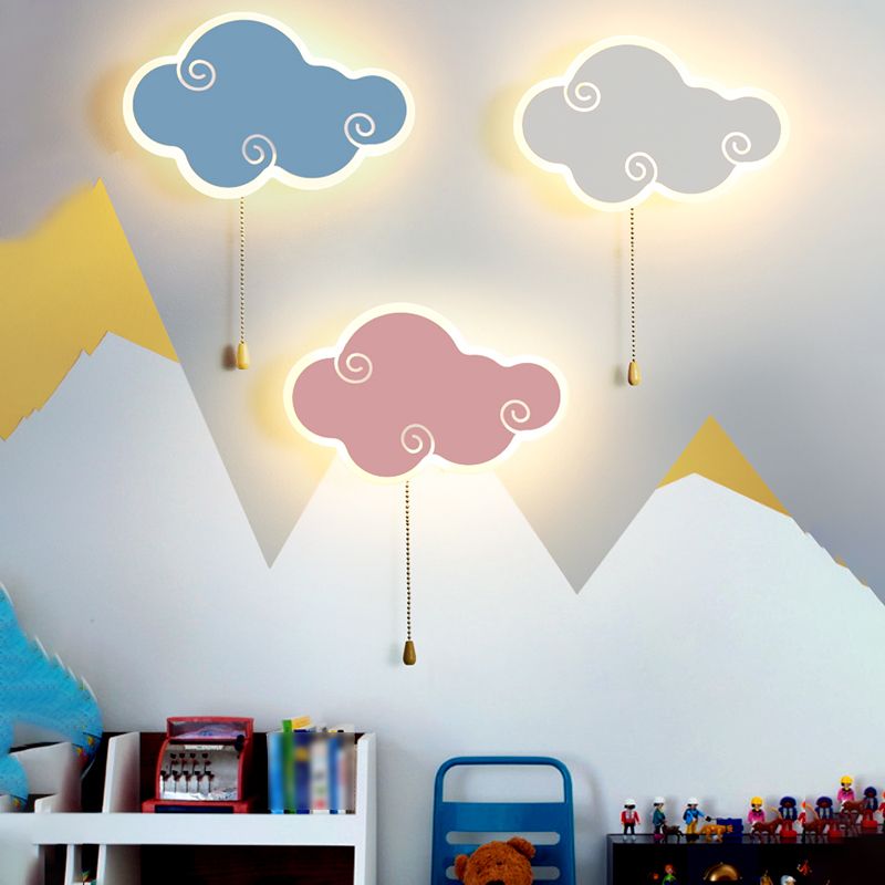 Modern Style Cloud Shape Wall Sconce Metal 1 Light Wall Lighting for Children's Room