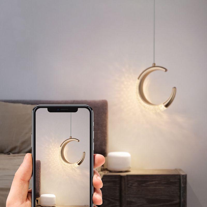 Acrylique Pendentif suspendu de suspension à la lumière de la lumière 1-Light pour chambre à coucher