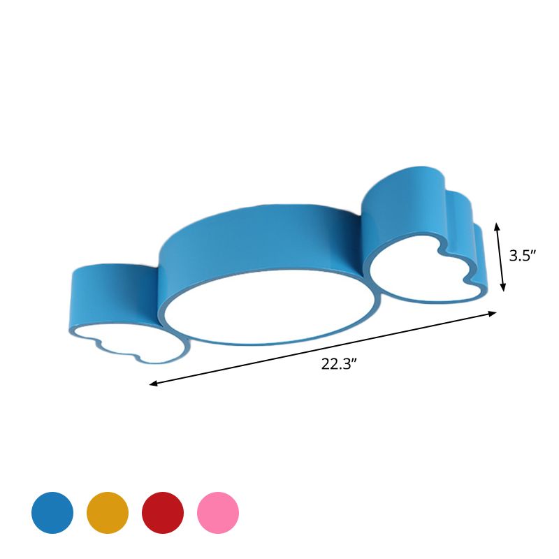 Éclairage de plafond LED pour enfants avec abat-jour en acrylique, luminaire encastré rouge/rose/jaune bonbon