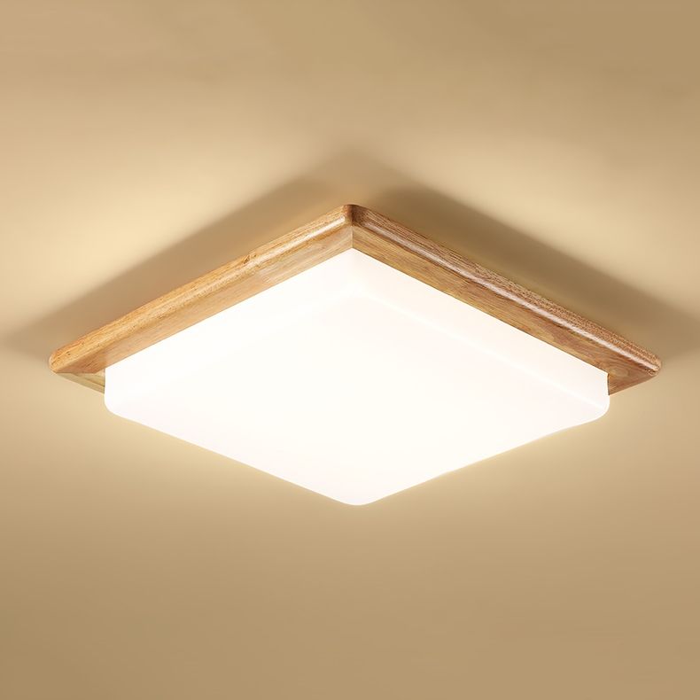 Wood Geometric Flush Mount Lights Contemporary Style 1 Light Flush Mount Lighting