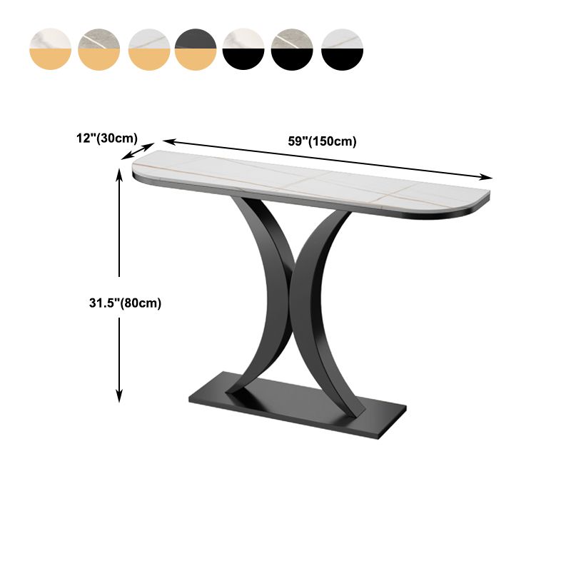 Half Moon Console Table 31.49" High Accent Table, Scratch Resistan