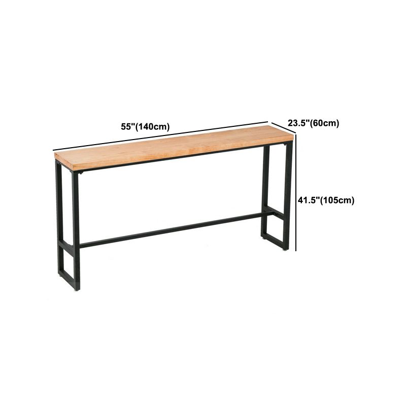Industrial Rectangular Bar Table Set 1/5 Pieces Wooden Counter Table with High Stools