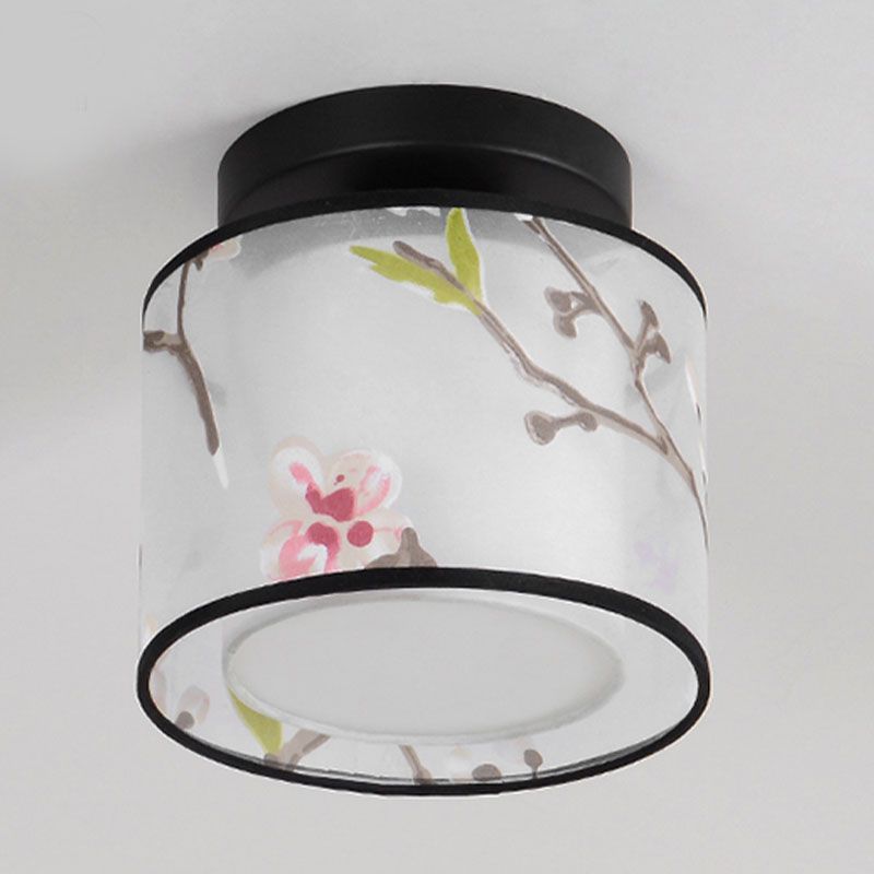 8 lange stoffen plafondlampen Chinese stijl inbouwverlichtingsarmaturen voor woonkamer