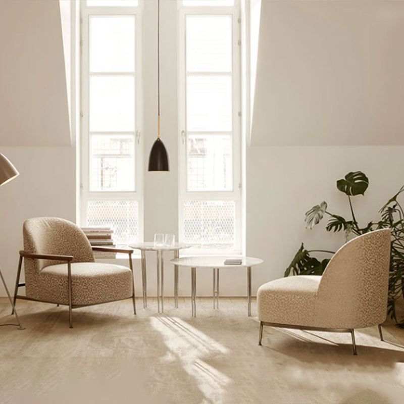 Scandinavian Arm Chair Solid Color Living Room Cushion Back Square Arms Armchair