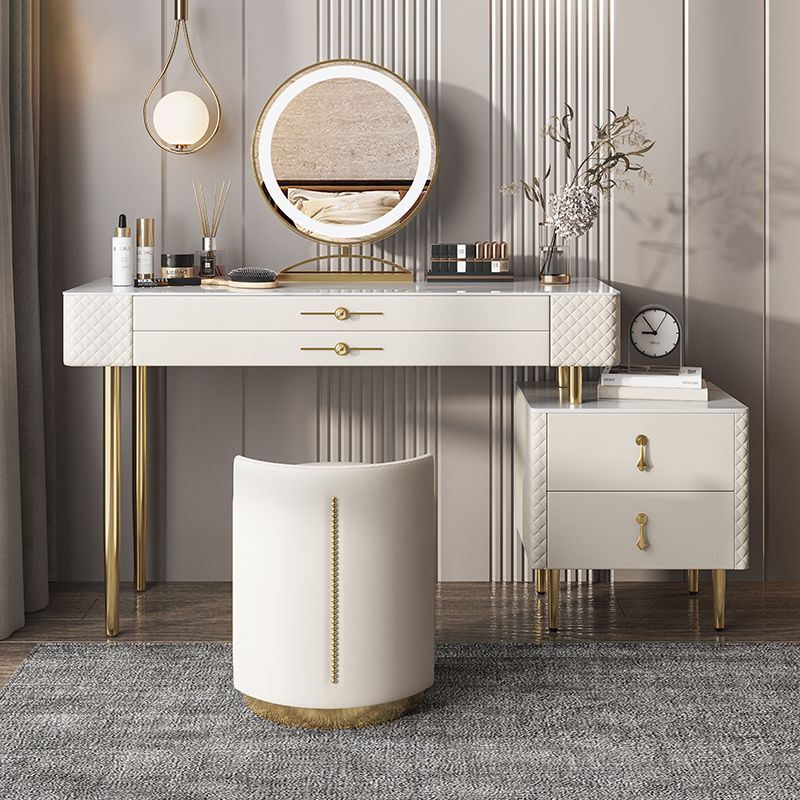 White Makeup Table for Bedroom With Drawer 15.74" W x 31.49" H