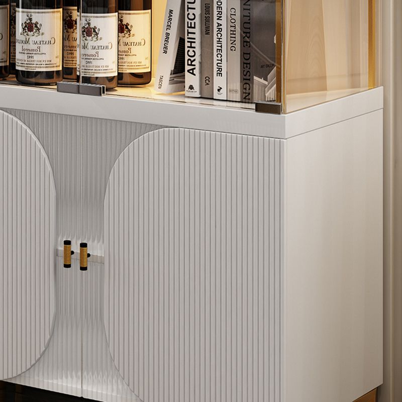 Modern Curio Cabinet Glass Storage Cabinet with Doors for Dining Room