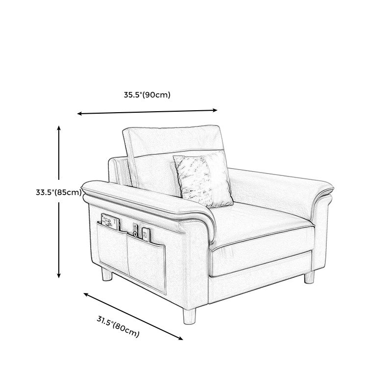 Stain Resistant Faux Leather Sofa Couch Pillow Top Arm Settee Couch with Pillows