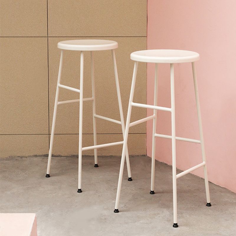 Industrial Iron Backless Barstool Simple Indoor Tall Stool with Square Seat 1 Piece