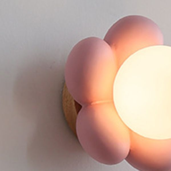 White/Pink Wood Lighting Modernism Wall Light for Foyer Home