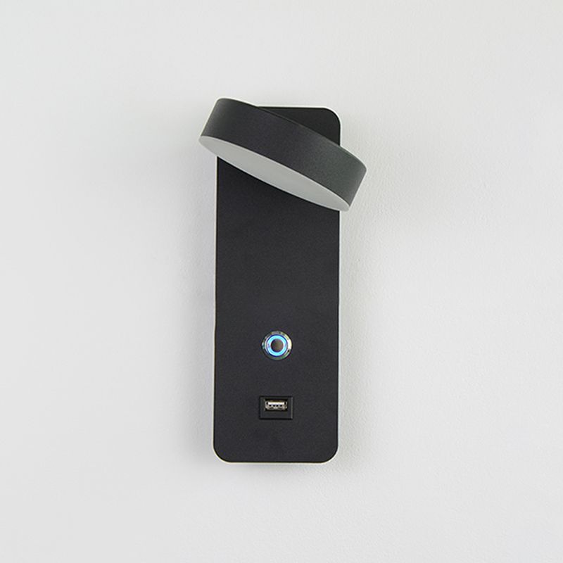 Rotatable Touch Dimming Wall Lamp Nordic Bedside LED Reading Wall Light with USB Port