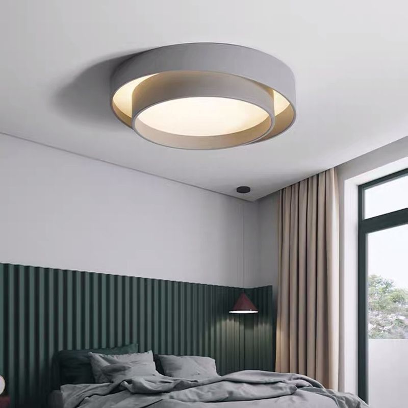 Circular LED Flush Mount in Modern Minimalist Style Wrought Iron Ceiling Fixture with Acrylic Shade
