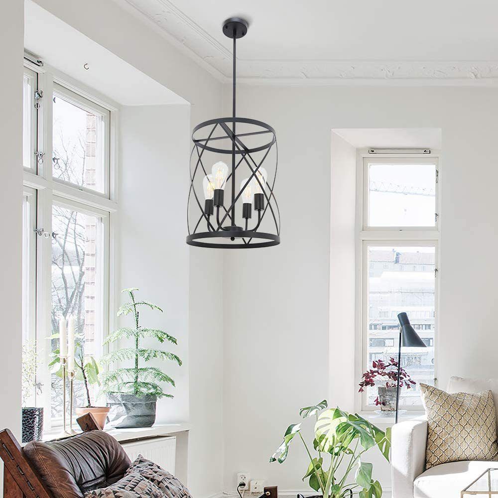 Accesorio de iluminación de lámpara de lámpara de estilo industrial 4 cabezas de lámpara de lámpara luz colgante para sala de estar