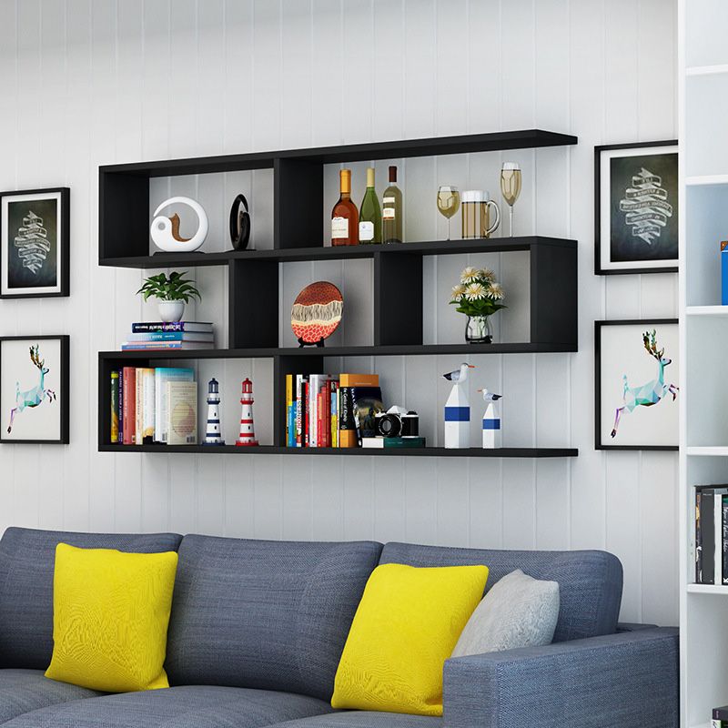 3-Tier 30" H Contemporary Floating Bookcase Wood Shelf Bookcase for Living Room