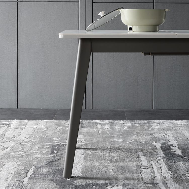 Rectangle Dining Table Set with Gray Legs 1/2/5/7 Pcs Dinette Set for Home