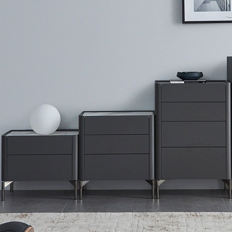 Contemporary Stone Storage Chest Vertical Bedroom Chest with Drawers