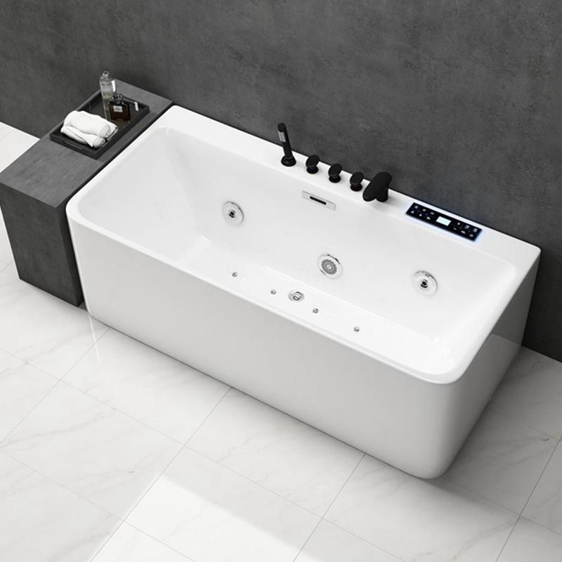 Modern Rectangular Bath Tub with Drain and Overflow Trim Bathtub