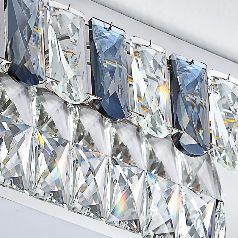 Plafonnier LED en cristal de luxe moderne en acier inoxydable géométrique encastré