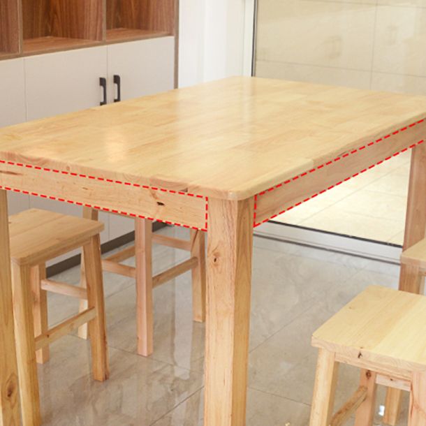 Industrial Solid Wood Dining Table Kitchen Standard Dining Table with 4 Legs