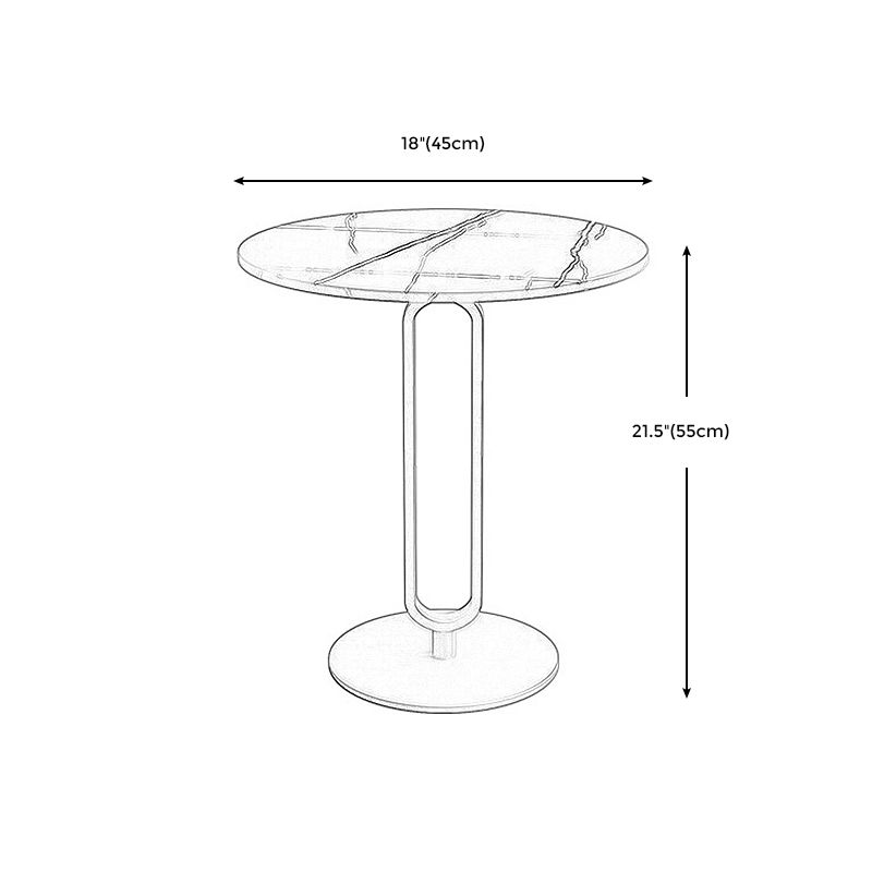 Modern Style Iron Material Base Rock Plate Table Round Side Table