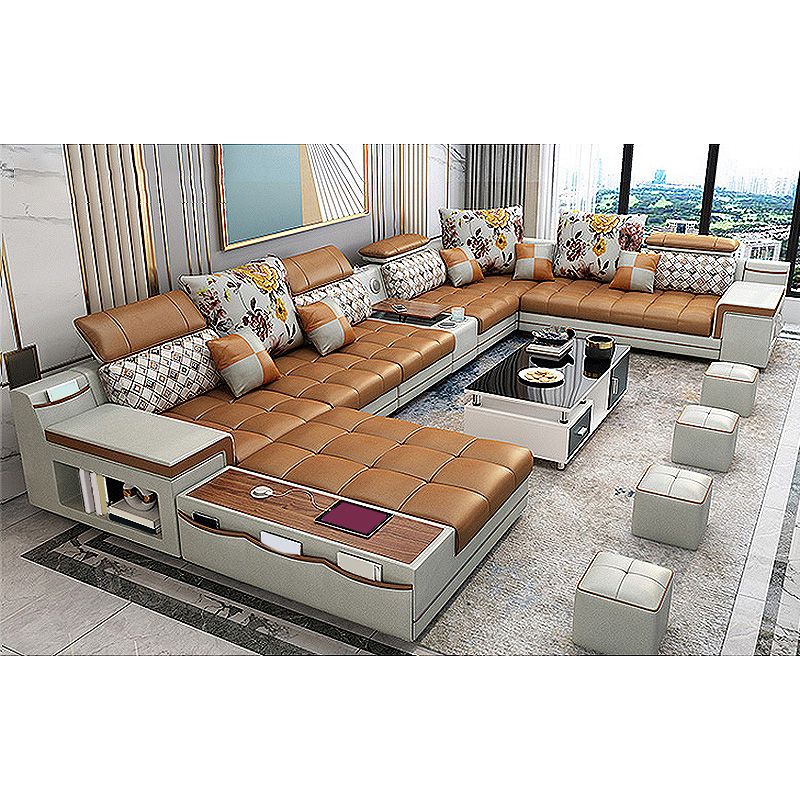 161.42"L x 98.43"W x 35.43"H Sofa Pillow Back Sectionals with Storage