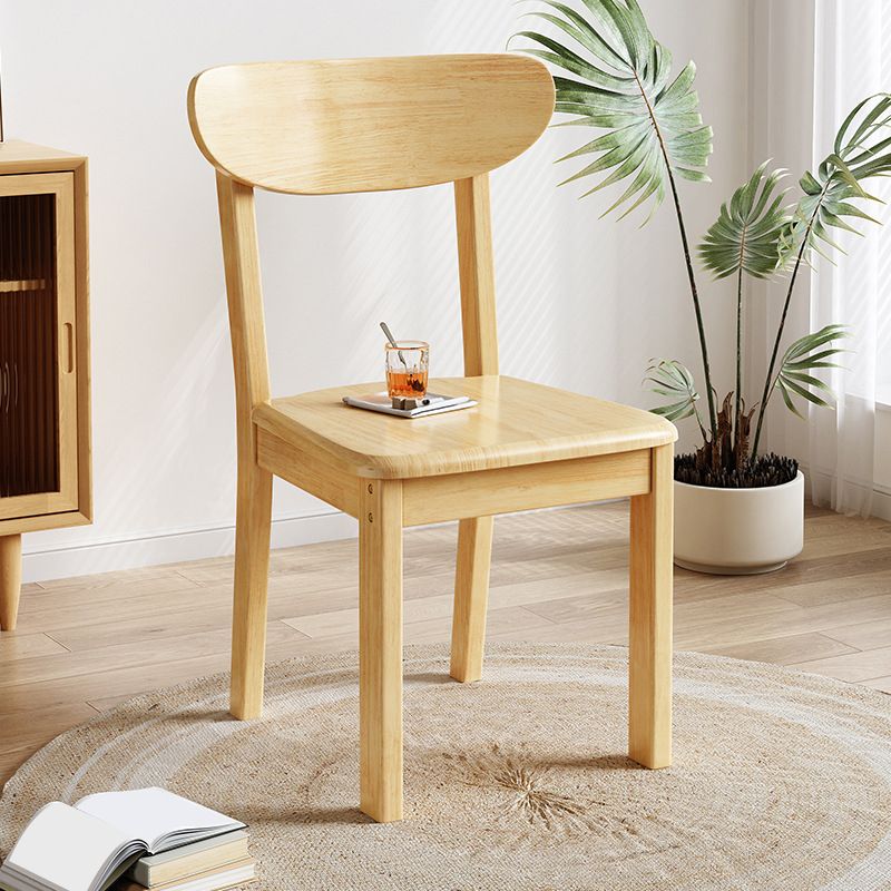 Solid Wood Dining Chair Industrial Style Armless Chair for Dining Room